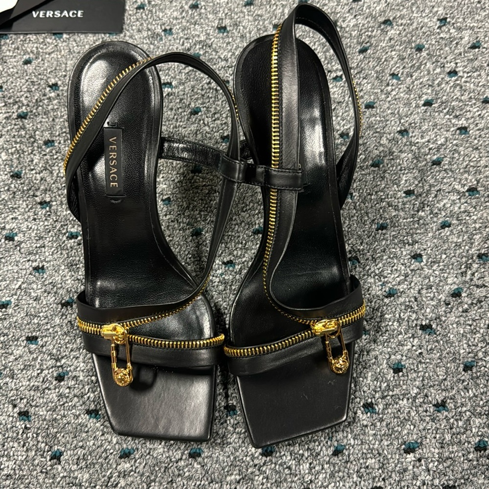 Versace Safety Pin stiletto sandals